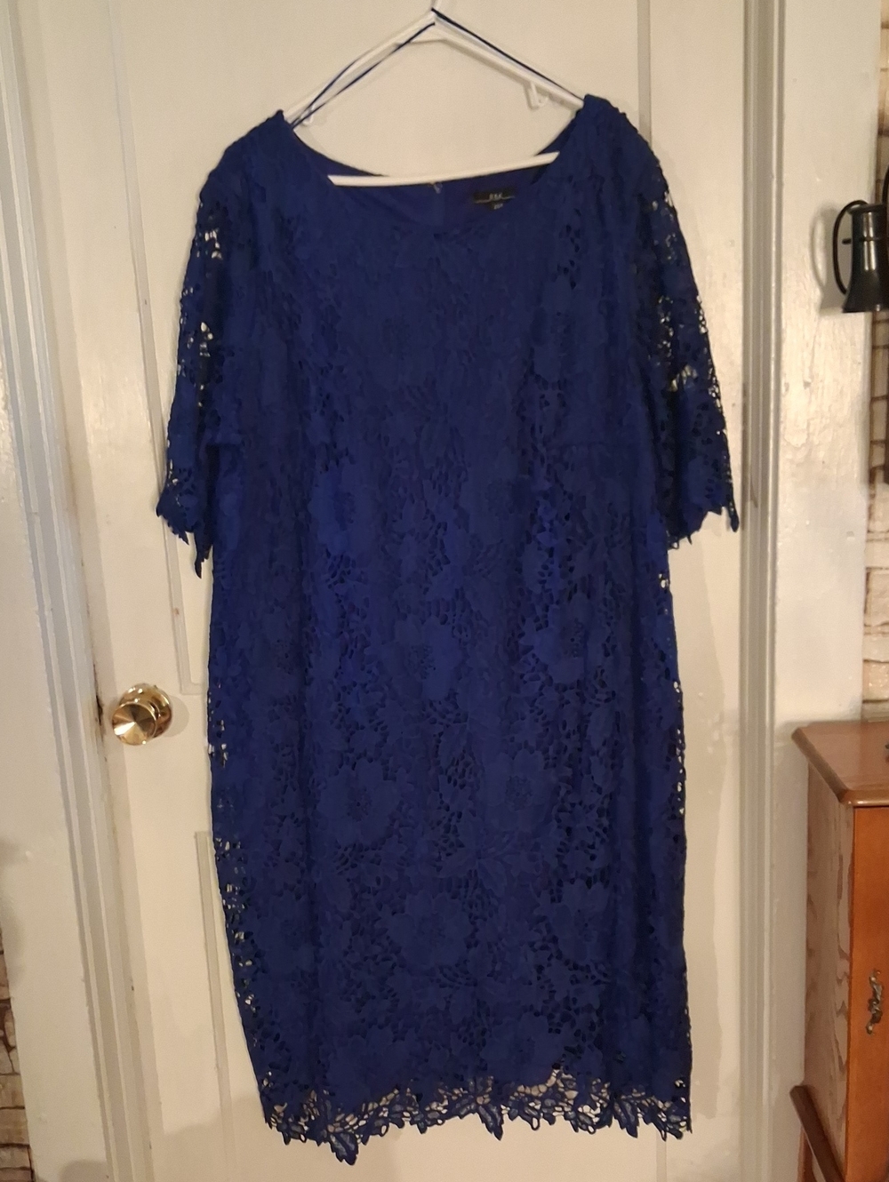 R&K Royal Blue Lace Midi Dress Size 24 W